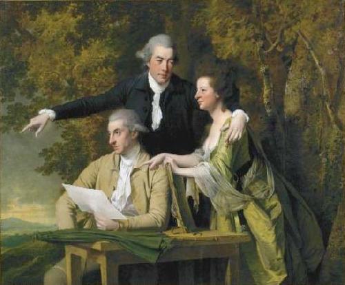 Joseph wright of derby Portrait of Rev D'Ewes Coke, his wife Hannah and Daniel Parker Coke